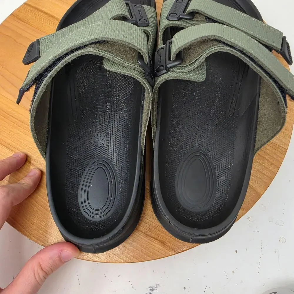 Birkenstock Sandals Mens 9 Atacama Green Black Sport Slide Outdoor Summer Preppy